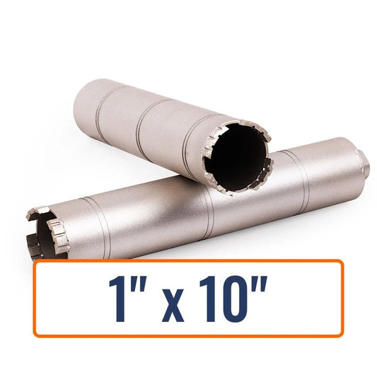 Diamond Vantage 1" x 10" Dry Core Bit for precast concrete - X301 Zz Turbo - 5/8"-11 Hub Size