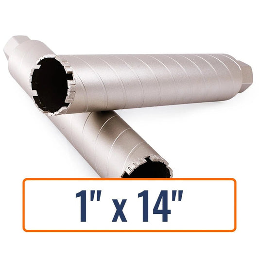 Diamond Vantage 1" x 14" Wet Segmented Concrete Core Drill Bit for Hard Concrete