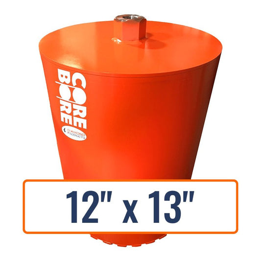 Diamond Products 12" x 13" Heavy Duty Orange Large Diameter Wet Core Bit with 1-1/4"-7 Hub Size