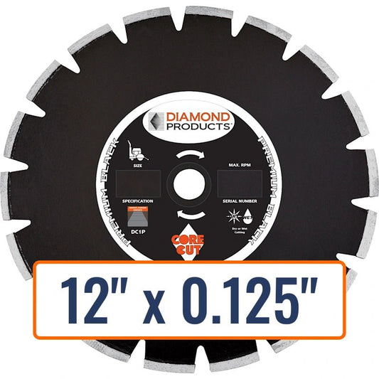 Diamond Products 12" x 0.125" Dry Walk Behind Diamond Saw Blade for General Purpose Concrete
