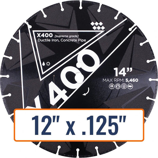Diamond Vantage 12" x .125" Ductile Iron Diamond Saw Blade with 1" and 20mm Arbor Sizes