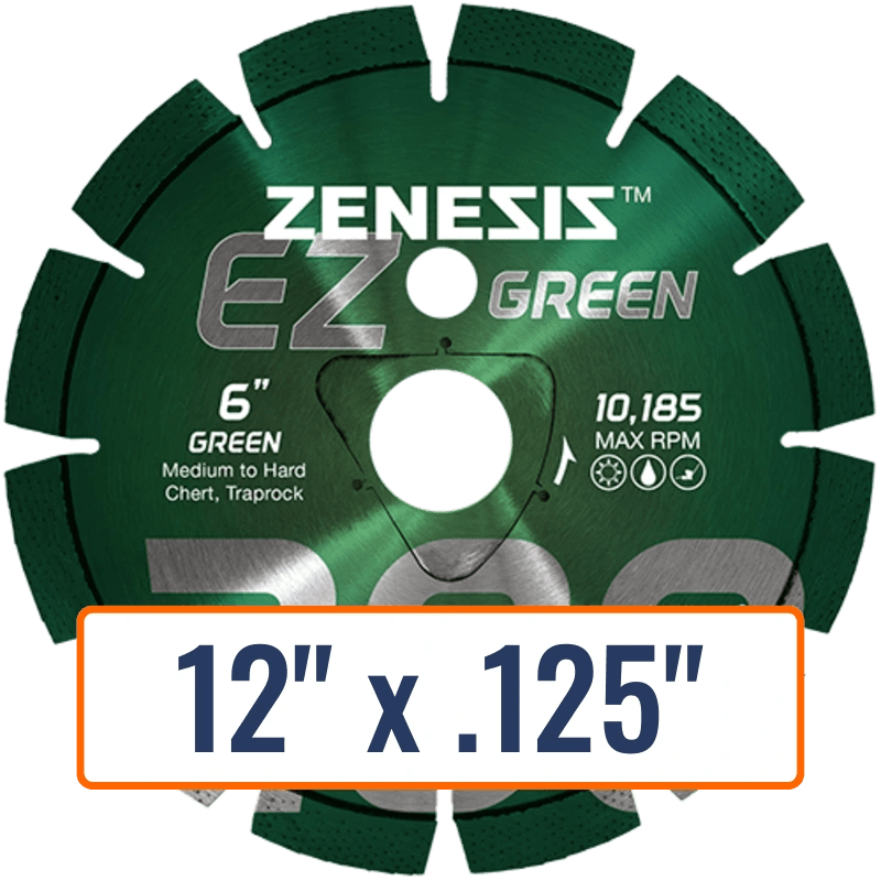 Diamond Vantage 12" x .125" Green Concrete Diamond Saw Blade with 1" Arbor Size and Soff-Cut Triangle