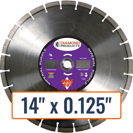 Diamond Products 14" x 0.125" Dry Walk Behind Blade for General Purpose Concrete