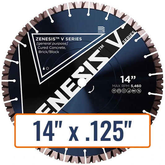 Diamond Vantage 14" General Purpose Diamond Saw Blade with .125" thickness and 20mm arbor size