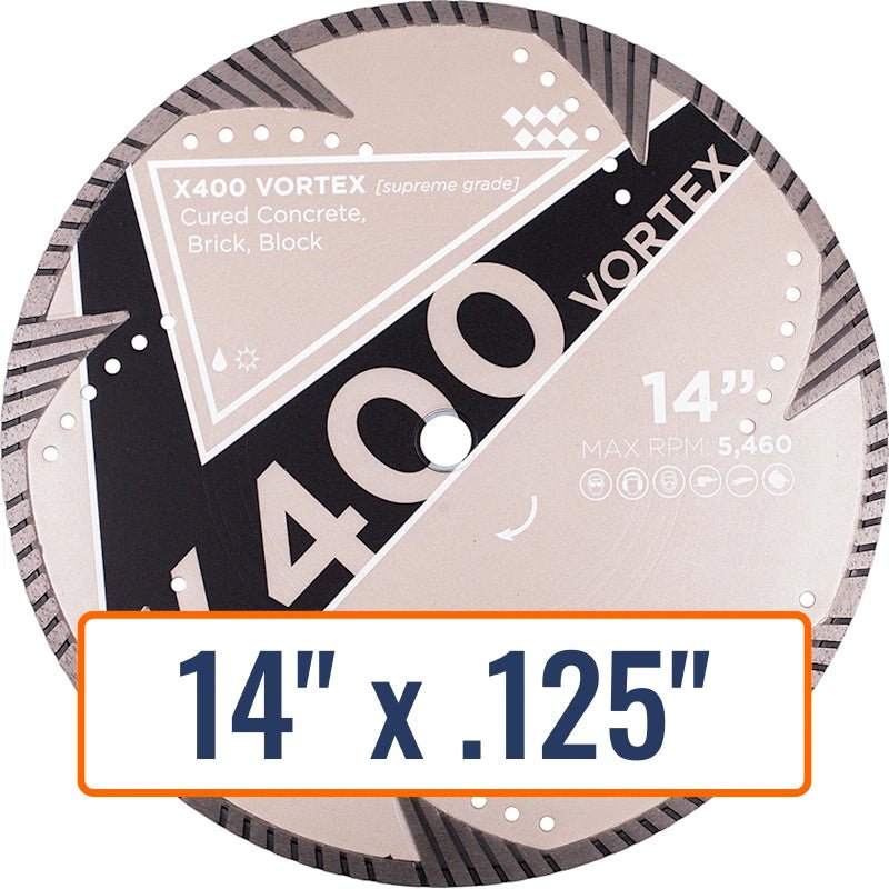Diamond Vantage 14" x .125" General Purpose Diamond Saw Blade with 1" and 20mm Arbor Sizes