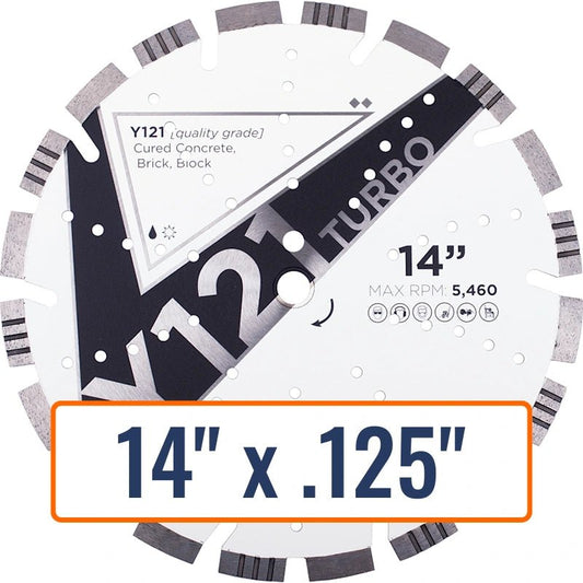 Diamond Vantage 14" General Purpose Diamond Saw Blade with .125" thickness and 20mm arbor size.