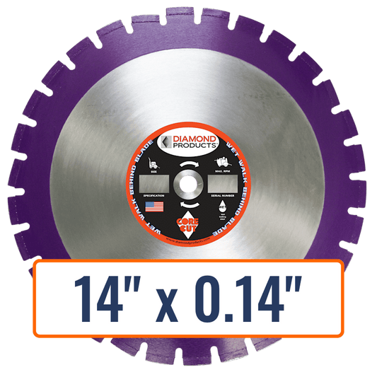 Diamond Products 14" x 0.14" Imperial Purple Asphalt/Green Concrete Walk Behind Diamond Saw Blade