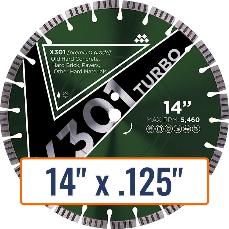 Diamond Vantage 14" x .125" Diamond Saw Blade for Hard Materials, 1" and 20mm Arbor Size