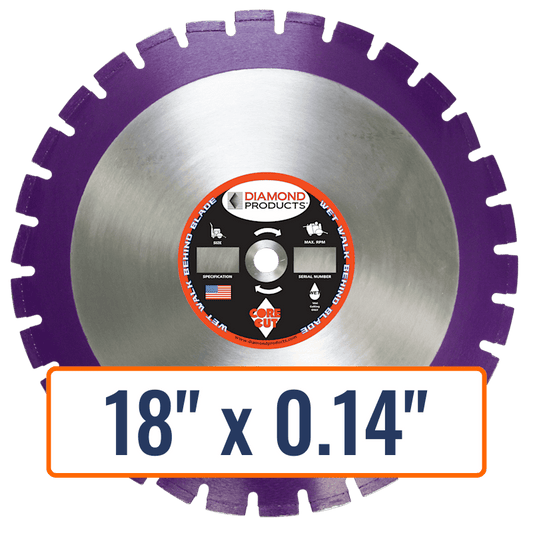 Diamond Products 18" x 0.14" Walk Behind Diamond Saw Blade for Asphalt and Green Concrete.