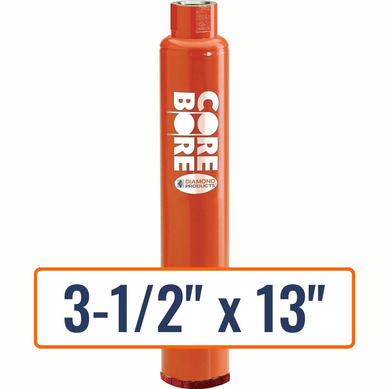 Diamond Products 3-1/2" x 13" Precast Concrete Core Drill Bit with 1-1/4"-7 Hub Size