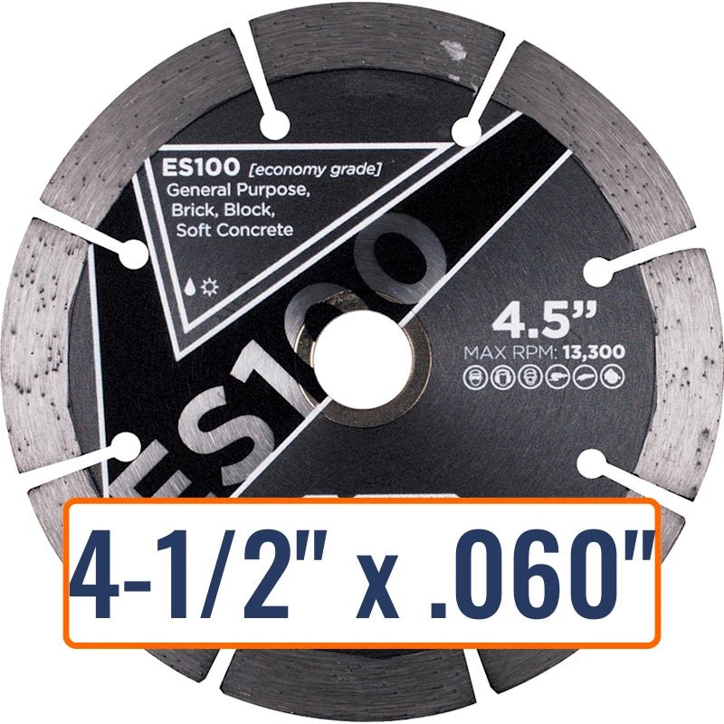 Diamond Vantage 4-1/2" General Purpose Diamond Saw Blade with .060" thickness, 7/8" or 5/8" arbor size