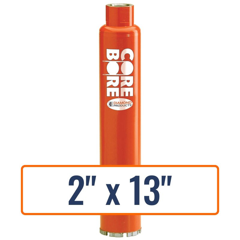 Diamond Products 2" x 13" Wet Turbo Core Drill Bit with 1-1/4"-7 Hub Size