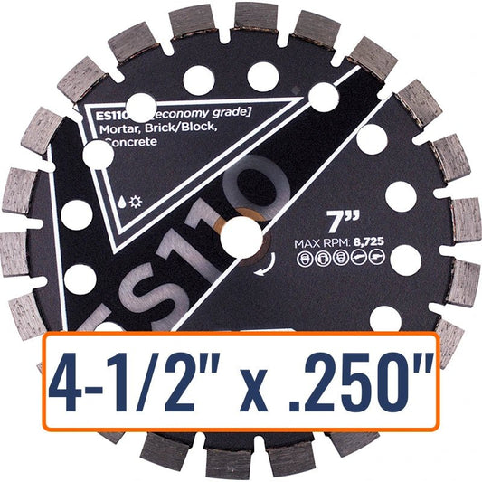 Diamond Vantage Tuck Point Diamond Blade ES110 4-1/2" x .250" 7/8" 5/8