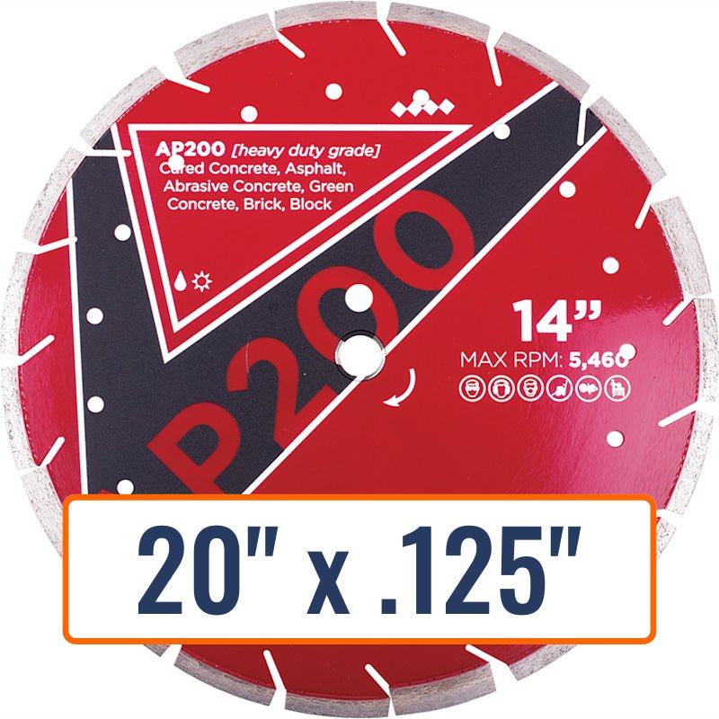 Diamond Vantage 20" x .125" All Purpose Diamond Saw Blade with 1" and 20mm Arbor Sizes