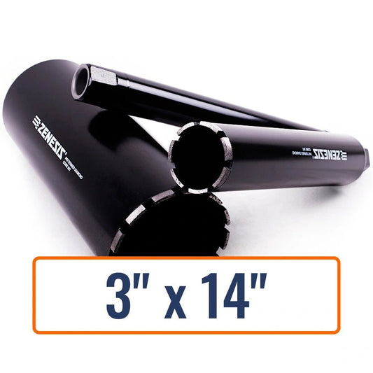 Diamond Vantage 3" x 14" Wet Segmented Core Drill Bit with 1-1/4"-7 Hub Size