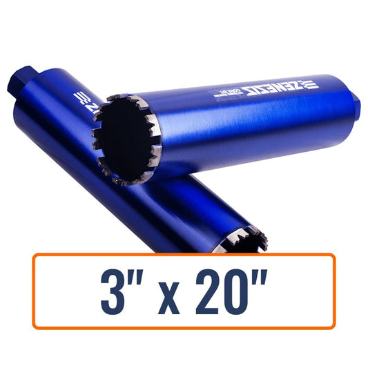 Diamond Vantage 3" x 20" Wet Segmented Core Drill Bit for Hard Concrete - Zenesis™ V Series V