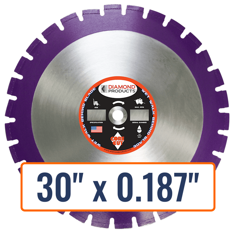 Diamond Products 30" x 0.187" Walk Behind Diamond Saw Blade for Asphalt and Green Concrete