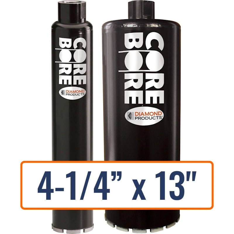 Diamond Products 4-1/4" x 13" Wet Segmented Core Drill Bit for General Purpose - Hub Size 1-1/4"-7