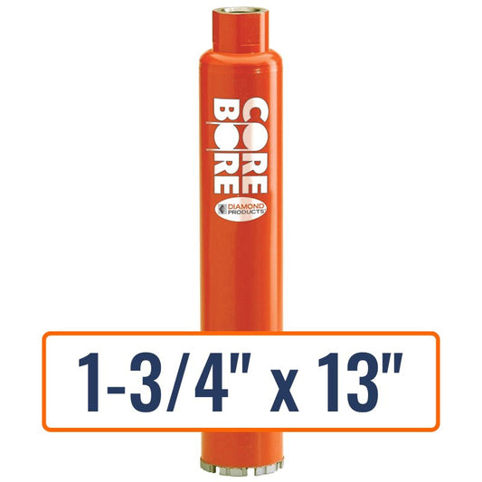 Diamond Products 1-3/4" x 13" Wet Turbo Core Drill Bit with 1-1/4"-7 Hub Size