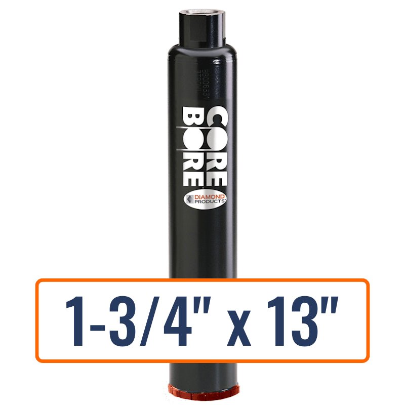Diamond Products 1-3/4" x 13" Precast Concrete Core Drill Bit with 1-1/4"-7 Hub Size