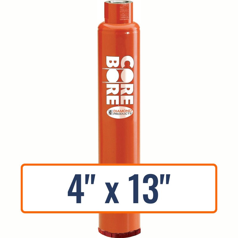 Diamond Products 4" x 13" precast concrete core drill bit with 1-1/4"-7 hub size