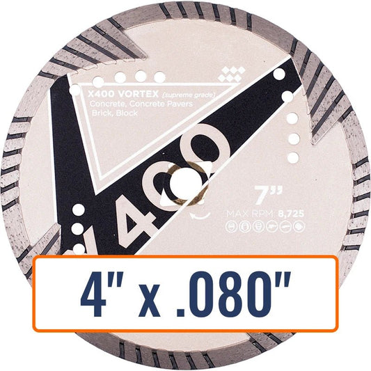 Diamond Vantage 4" x .080" Concrete Diamond Blade - X400 VORTEX - General Purpose