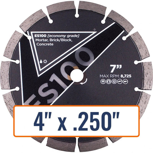 Diamond Vantage Tuck Point Diamond Saw Blade - ES100 - 4" x .250" - 7/8" or 5/8" Arbor