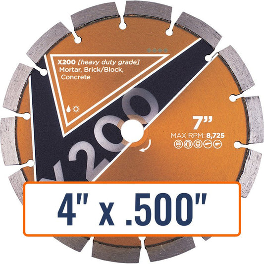 Diamond Vantage 4" x .500" Tuck Point Diamond Saw Blade with 7/8" and 5/8" Arbor Sizes
