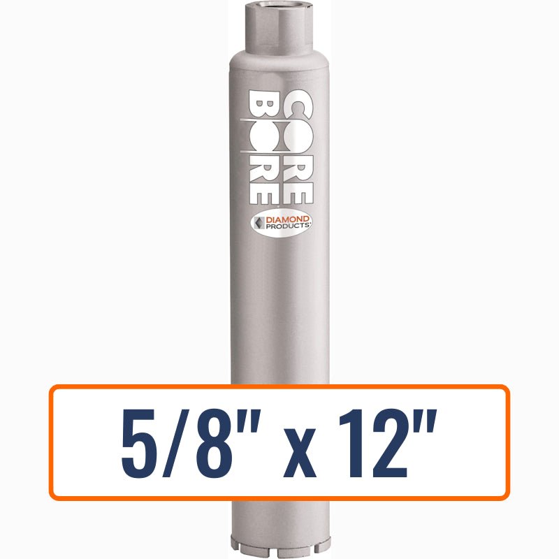 Diamond Products 5/8" x 12" wet professional core drill bit for fast drilling in general concrete