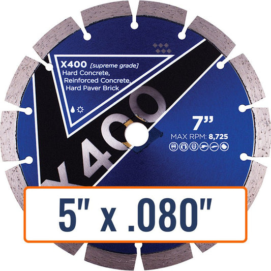 Diamond Vantage 5" x .080" Diamond Saw Blade for Hard Materials, 7/8" or 5/8" Arbor Size
