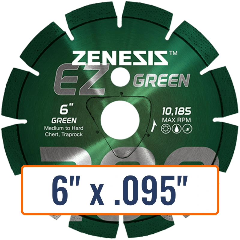 Diamond Vantage Z200 GREEN 6" x .095" Concrete Diamond Blade for Green Concrete, 1" Arbor Size
