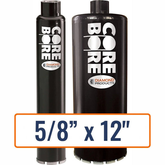 Diamond Products 5/8" x 12" Wet Segmented Core Drill Bit with 5/8"-11 Hub for General Purpose Drilling