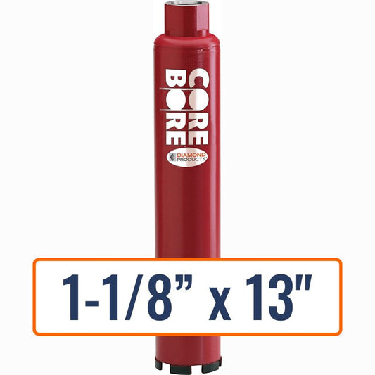 Diamond Products Wet Professional 1-1/8" x 13" Core Drill Bit with 5/8"-11 Hub Size