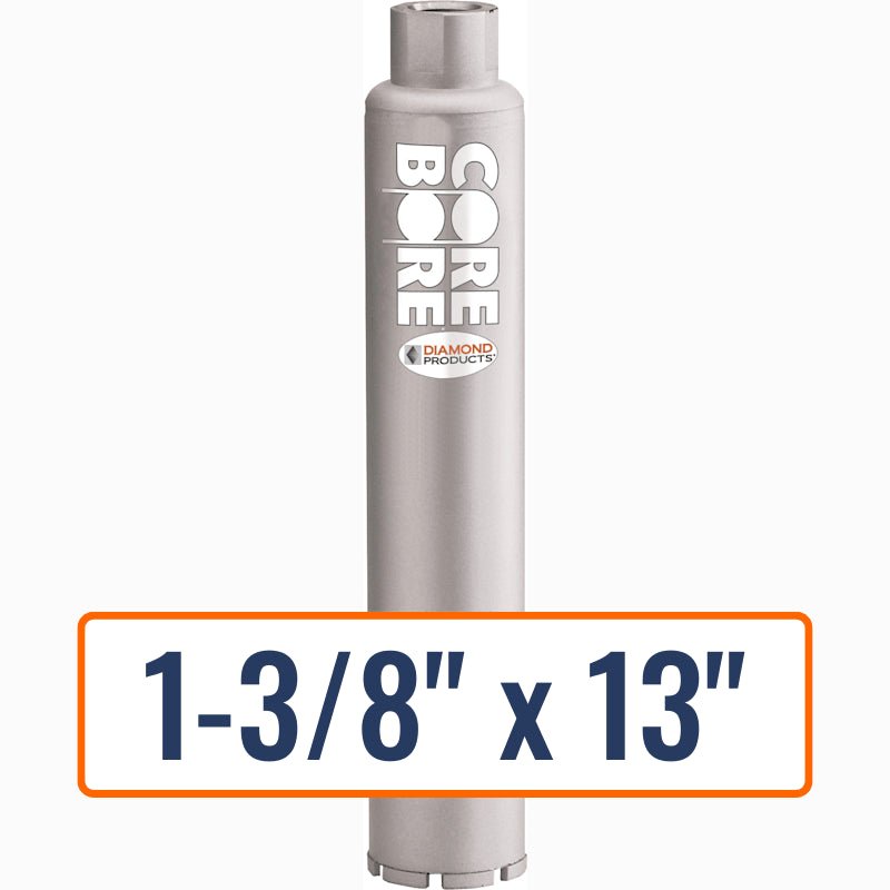 Diamond Products 1-3/8" x 13" Wet Professional Core Drill Bit with 5/8"-11 Hub for General Concrete and Heavy Steel drilling
