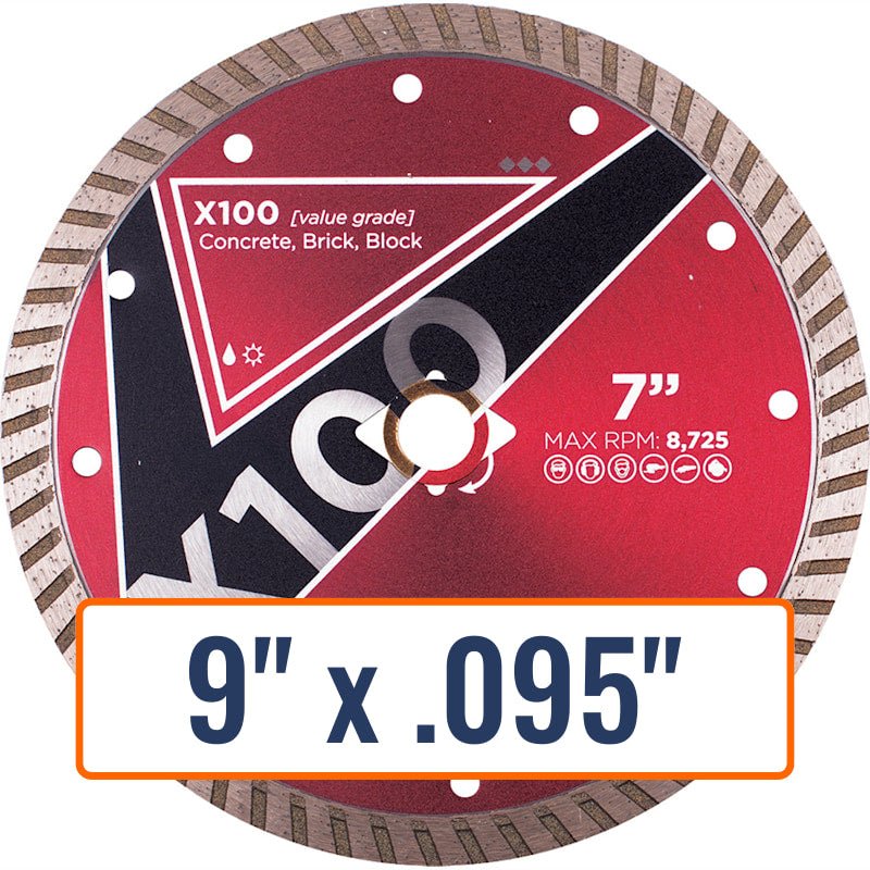 Diamond Vantage 9" General Purpose Diamond Saw Blade, U/A Arbor Size