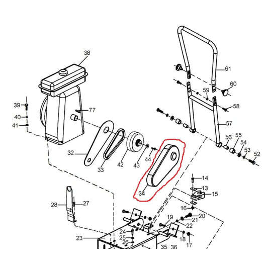 Belt Cover for JXPC50H and JXPC50K Plate Compactor (Z500100010) JXPC50H-BELTCV-2