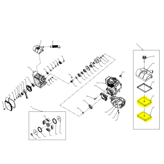 Crank Case Dual Air Filter for JX60H and TR68H Tamping Rammer (1101-00023-4) & (1101-00022-4) JX60H-TR68H-CCAF-2