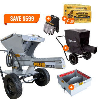 MudMixer Evolution 3225 + FREE Hopper + FREE All-Weather Cover + $95 Home Depot eGift Card – Continuous Concrete Mixer