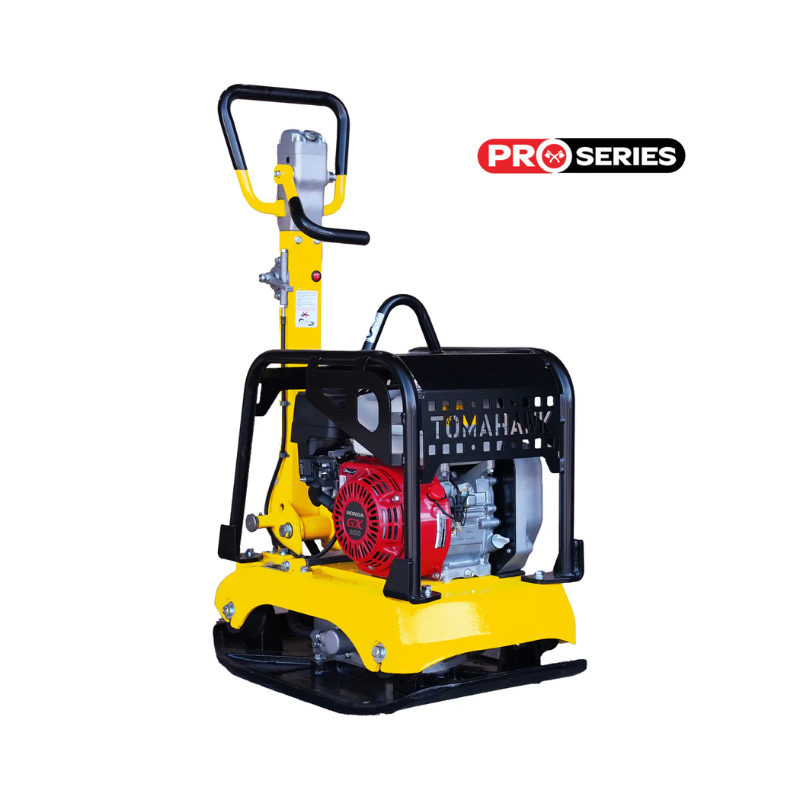 Tomahawk 6.5 HP Honda Reverse Hydraulic Plate Compactor for Soil, Aggregate, Cohesive Compaction W/ Free Vibration Impact Ironclad Gloves