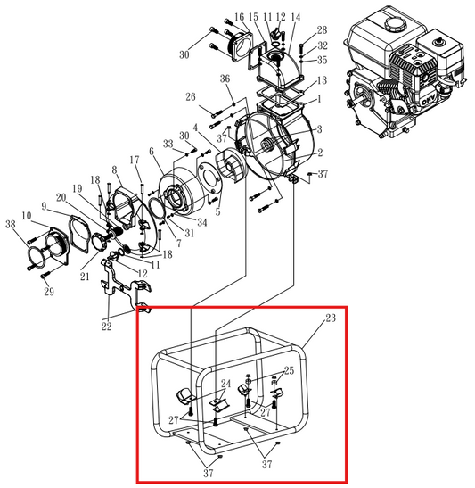 Vibration Isolation Mount Spare Part for TW3H 3" Honda Trash Pump