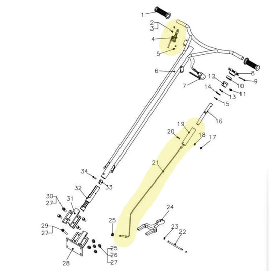 Throttle Cable for 36" Honda and Kohler Power Trowel TPT36H/JXPT36K (Part No. TSA-01) TPT36H-JXPT36K-THRTL-8