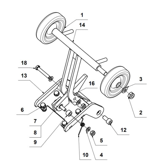 Wheel Kit for TPC90H Plate Compactor TPC90H-WHEELS-2