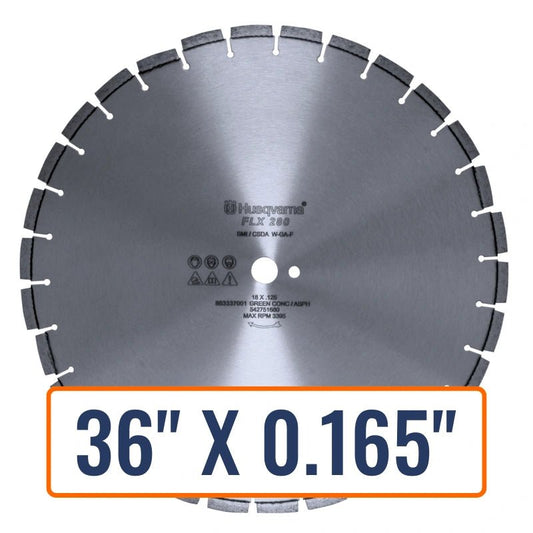 Asphalt cutting blade, Husqvarna's FLX 280 Diamond Saw Blade, ideal for cutting through asphalt and green concrete.