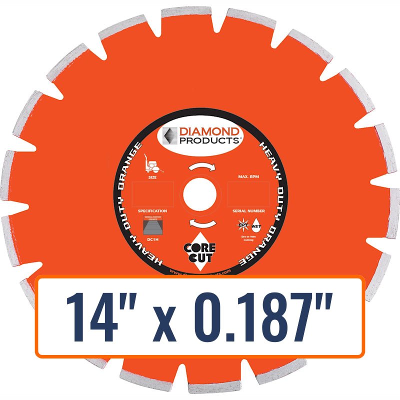 Diamond Products 14" x 0.187" Dry Walk Behind Diamond Saw Blade for Green Concrete