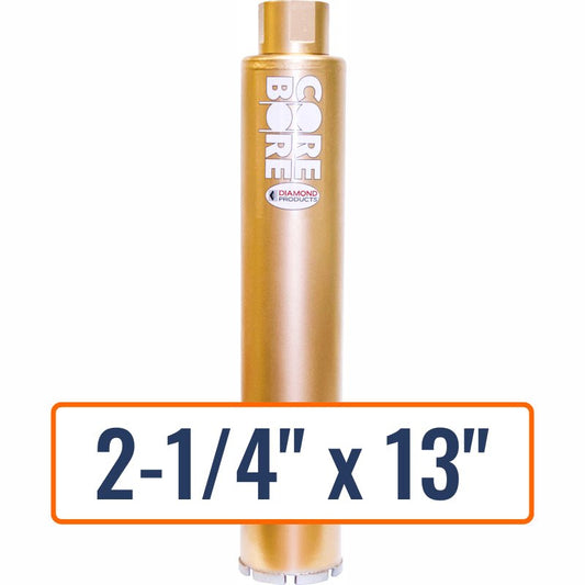 Diamond Products 2-1/4" x 13" Wet Segmented Core Drill Bit with 1-1/4"-7 Hub Size
