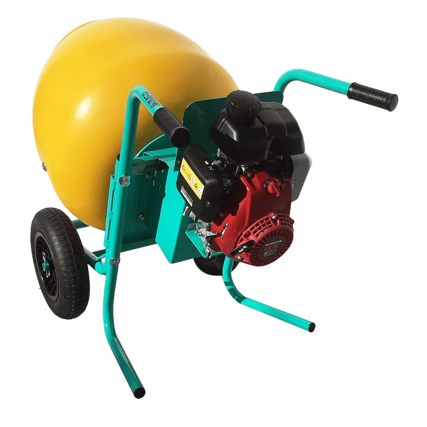 Portable cement mixer with lightweight poly drum design