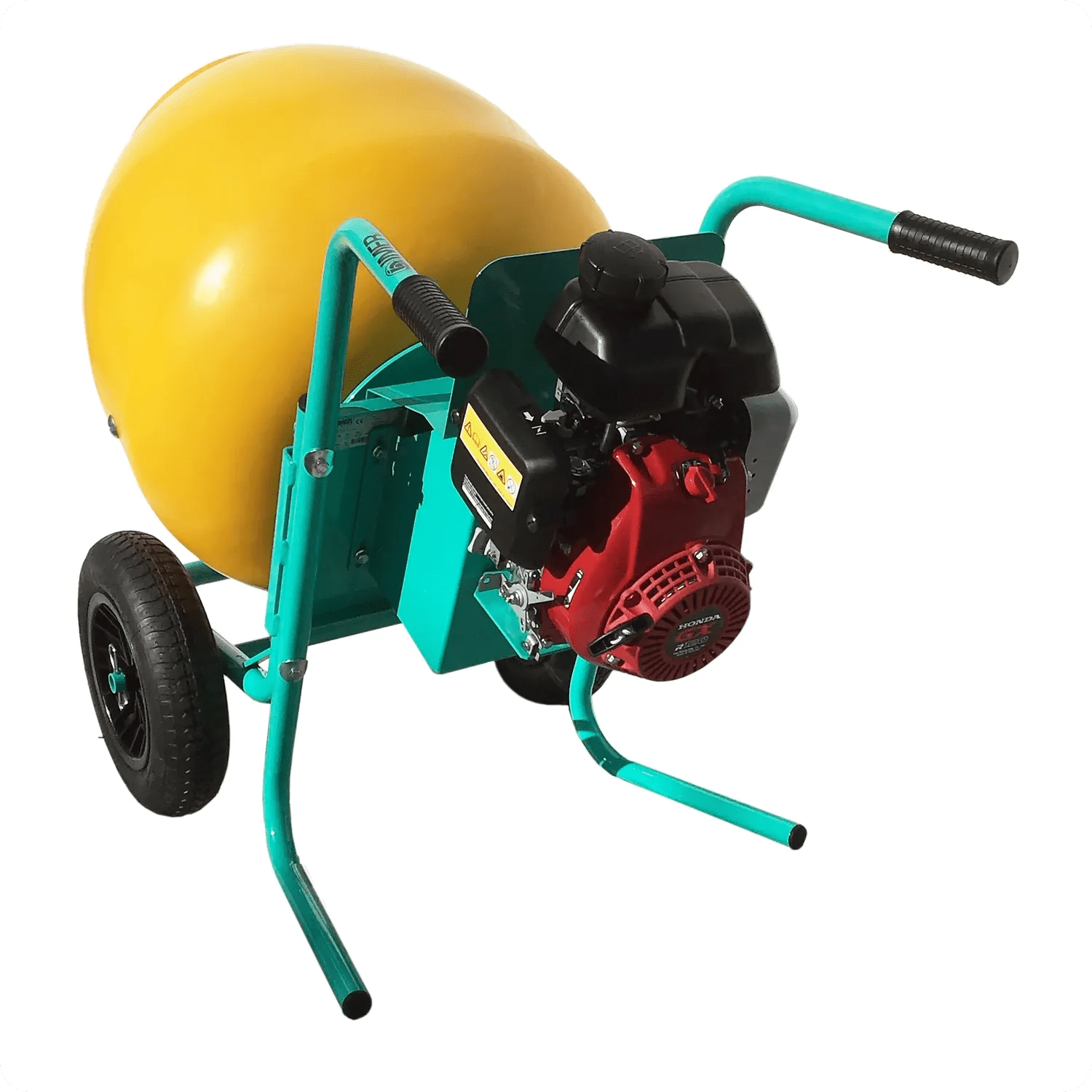 Portable cement mixer with lightweight poly drum design