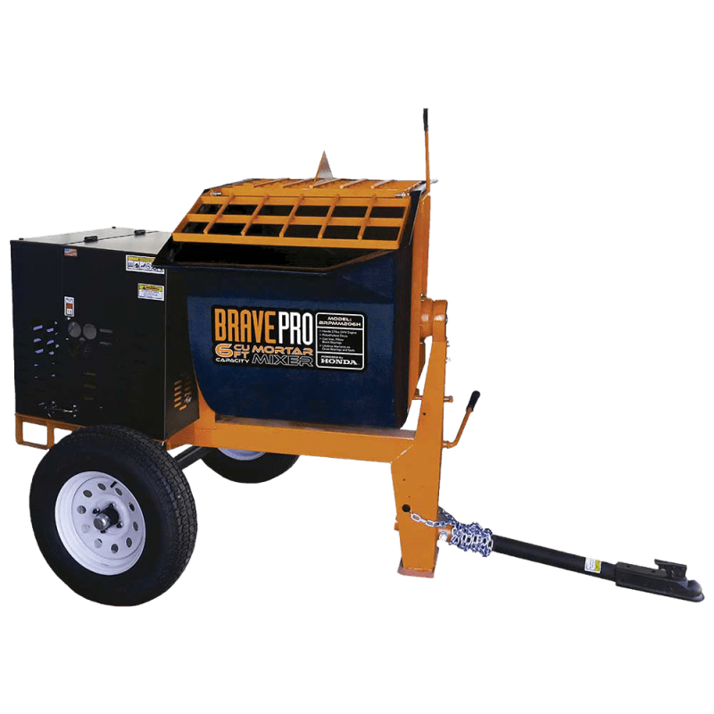 Brave Gasoline Mortar Mixer with 6 Cu. Ft. Poly Drum and Honda GX239 engine