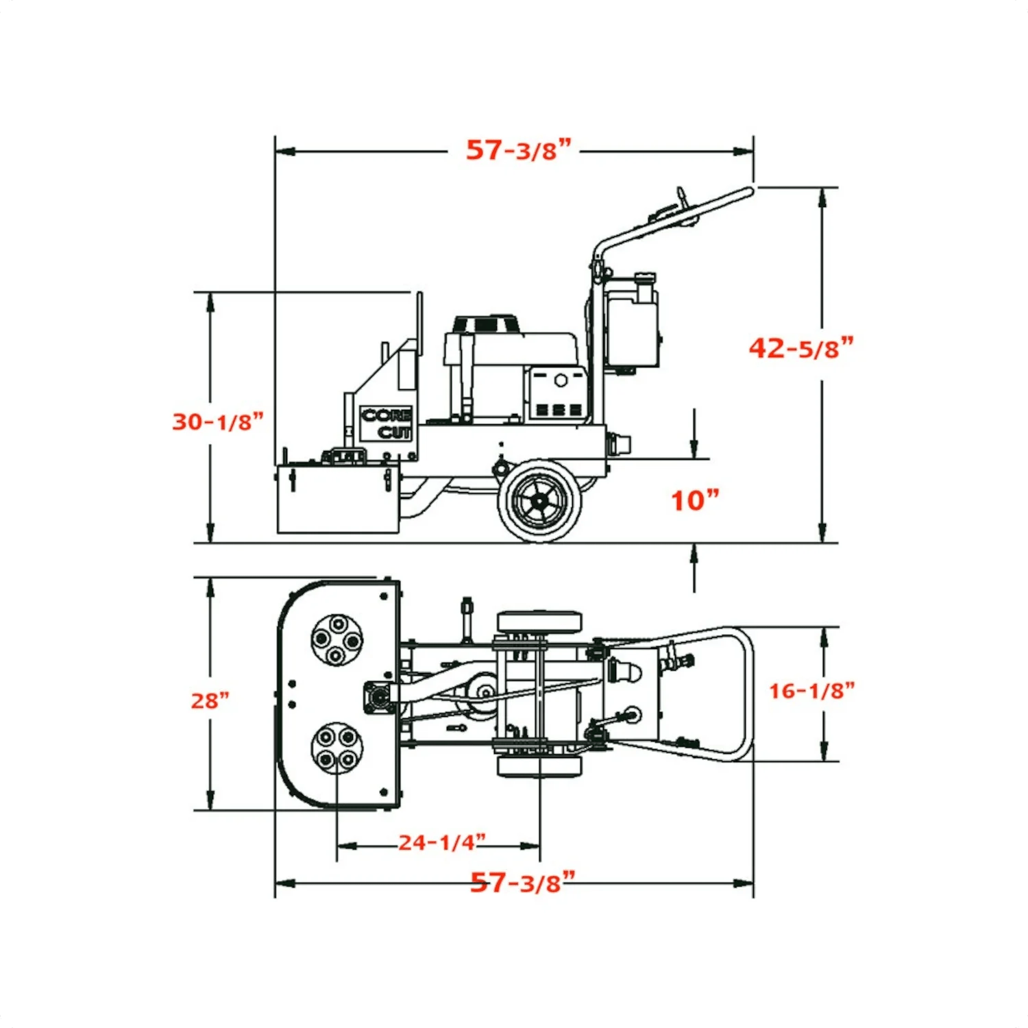 Concrete Surface Grinder - Core Prep CPG275 - Dual Head - 10"/12" - 7.5HP