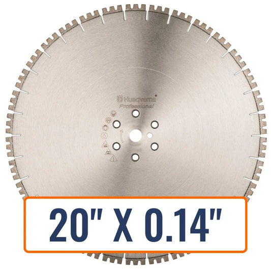 Concrete wall saws blades, specifically the Husqvarna HH 1410 Hydraulic Hand Saw Blade, designed for fast, efficient cutting in hard, reinforced concrete.